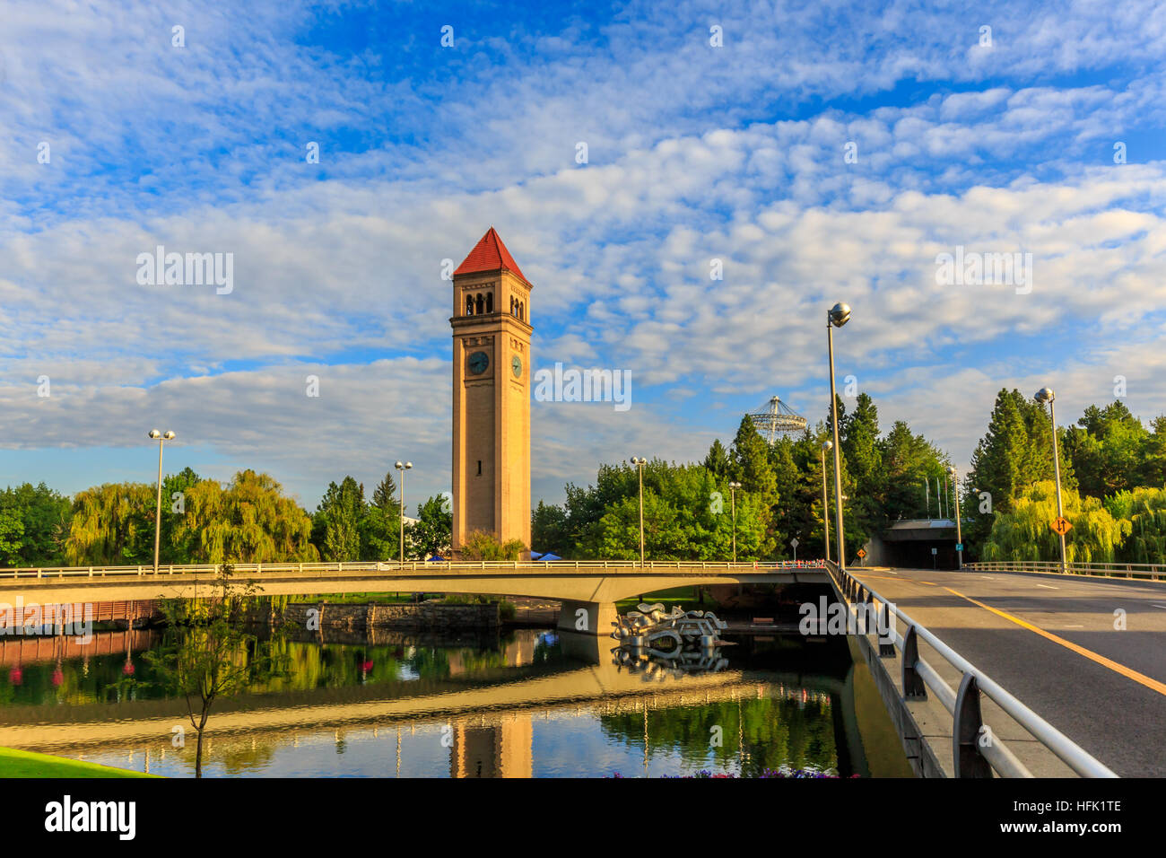 Spokane, Washington August 6, 2014 Clock Tower in Riverfront park is