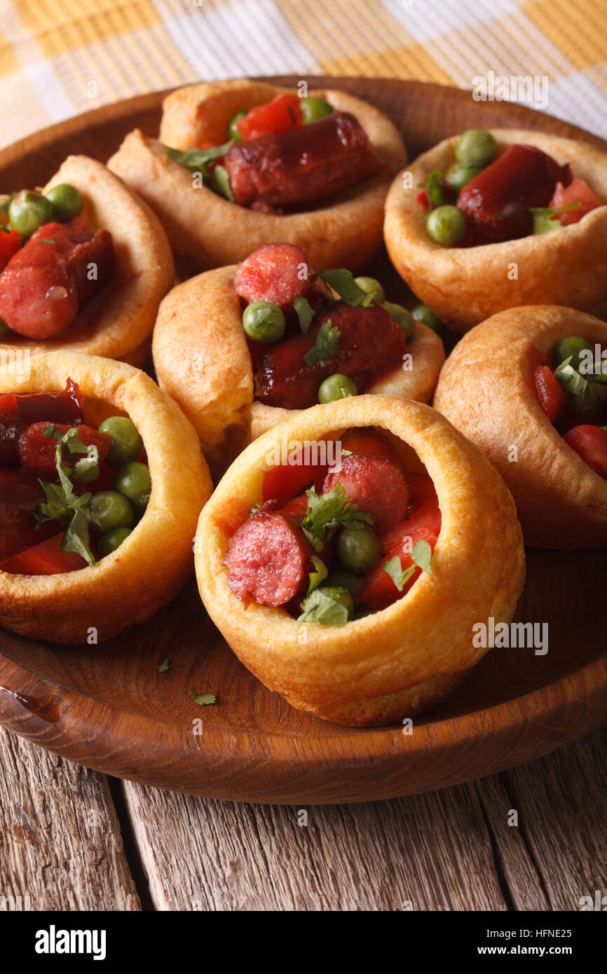 Pork sausage toad hole yorkshire pudding baked food meal hires stock photography and images Alamy