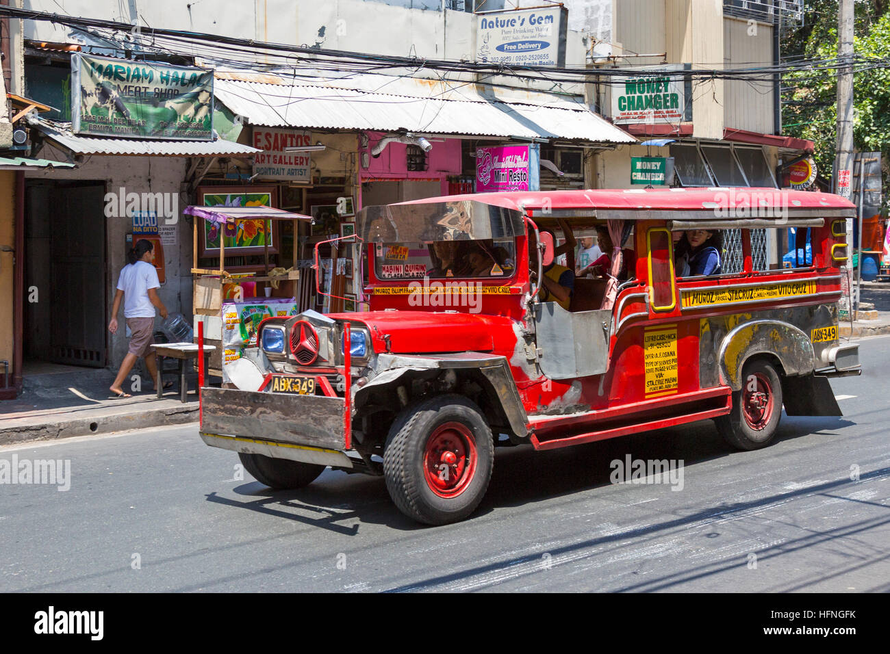 Jeepney service, Manila, Philippines Stock Photo