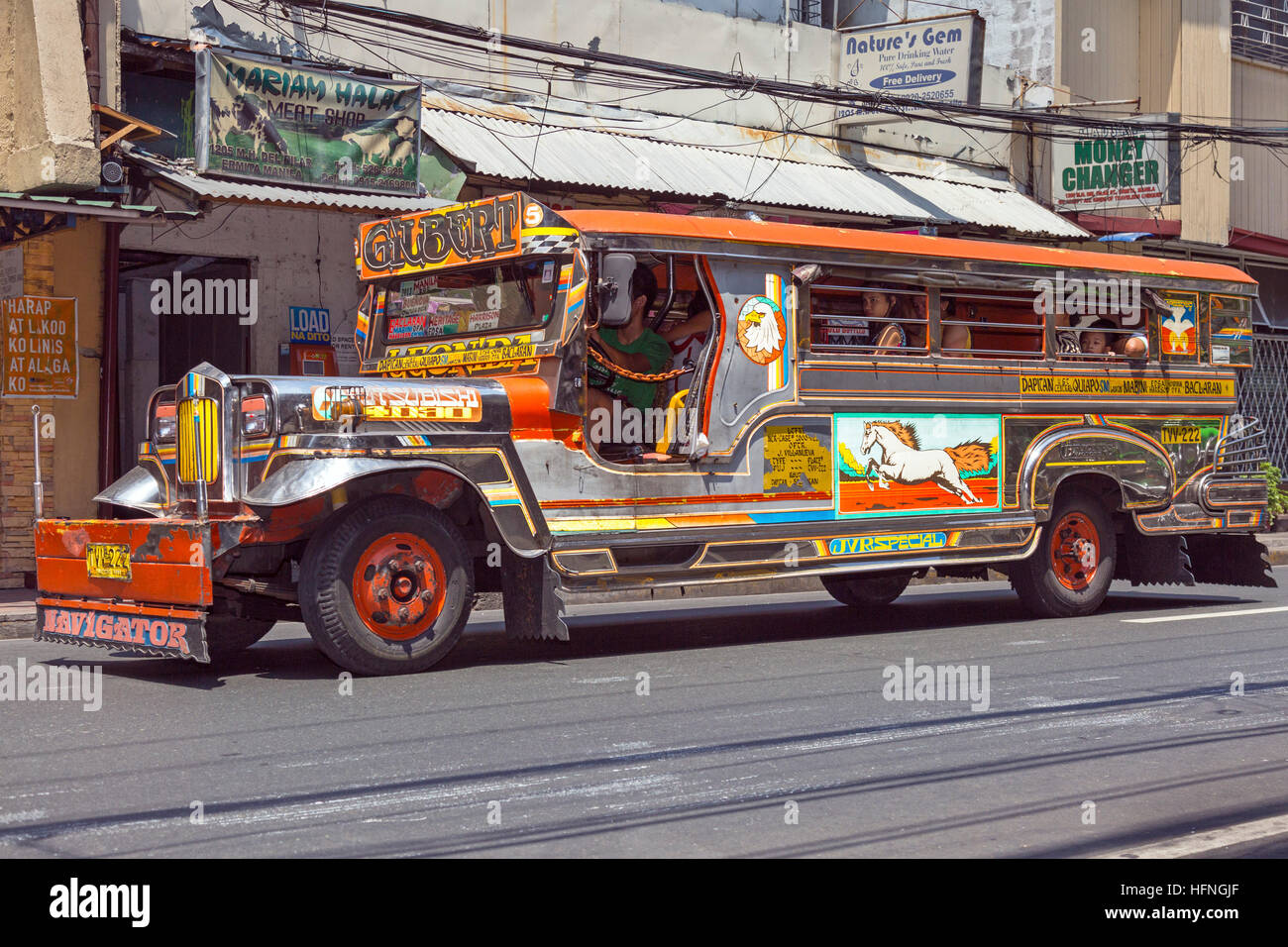 Jeepney service, Manila, Philippines Stock Photo