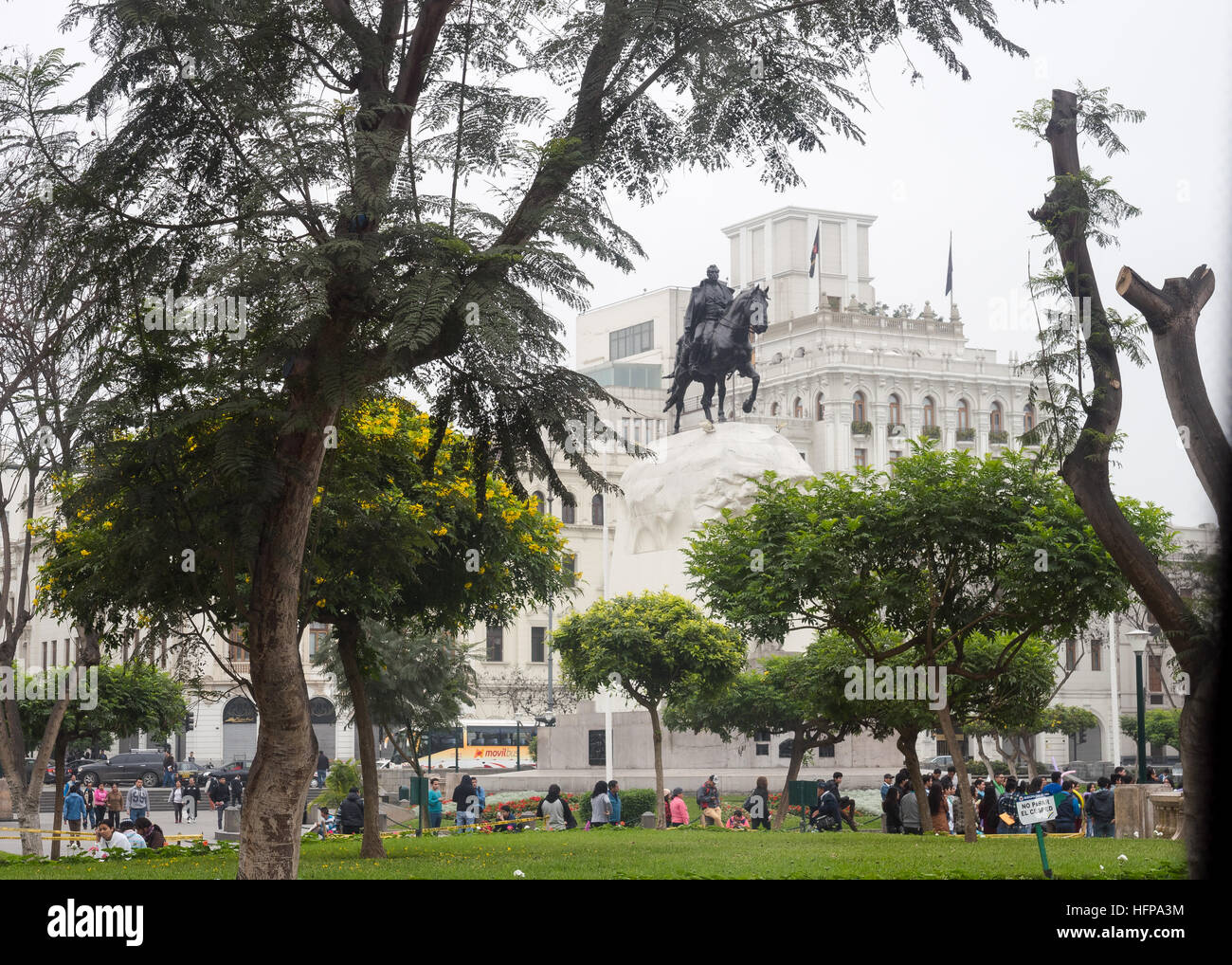 The Plaza Mayor or Plaza de Armas of Lima, Peru Stock Photo - Alamy