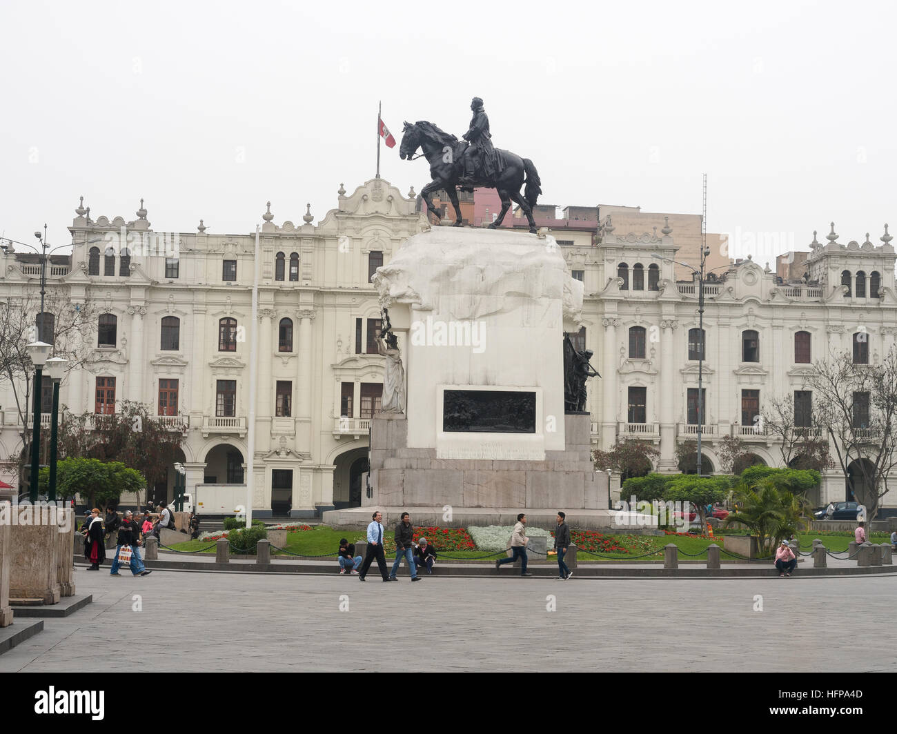 The Plaza Mayor or Plaza de Armas of Lima, Peru Stock Photo - Alamy
