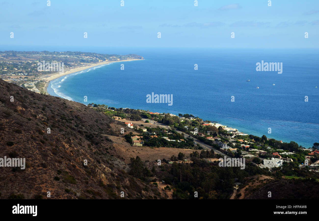 Malibu Beach, California - Scenic view of pacific coast Stock Photo