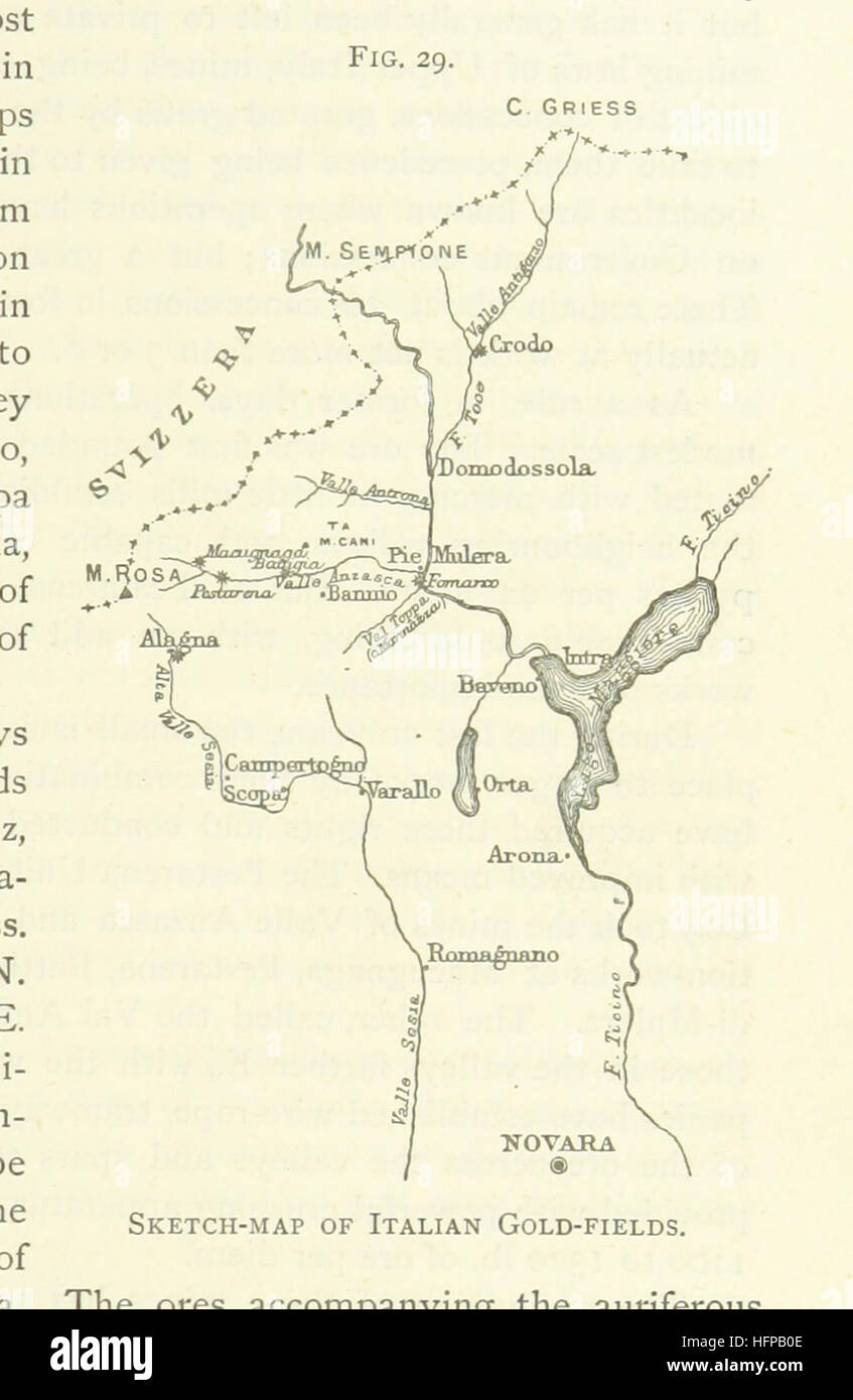 Gold: its occurrence and extraction. Embracing the geographical and geological distribution ... of gold-bearing rocks; ... a bibliography of the subject; and a glossary of English and foreign technical terms ... With ... maps, etc Image taken from page 771 of 'Gold its occurrence and Stock Photo