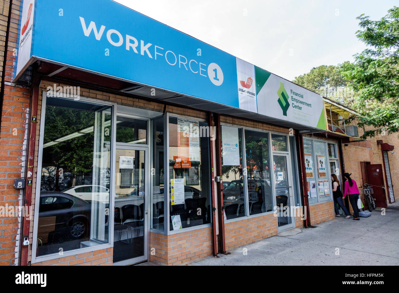 New York City,NY NYC Long Island City,Workforce1 Career Center,employment center,storefront,sign,front,entrance,NY160723003 Stock Photo