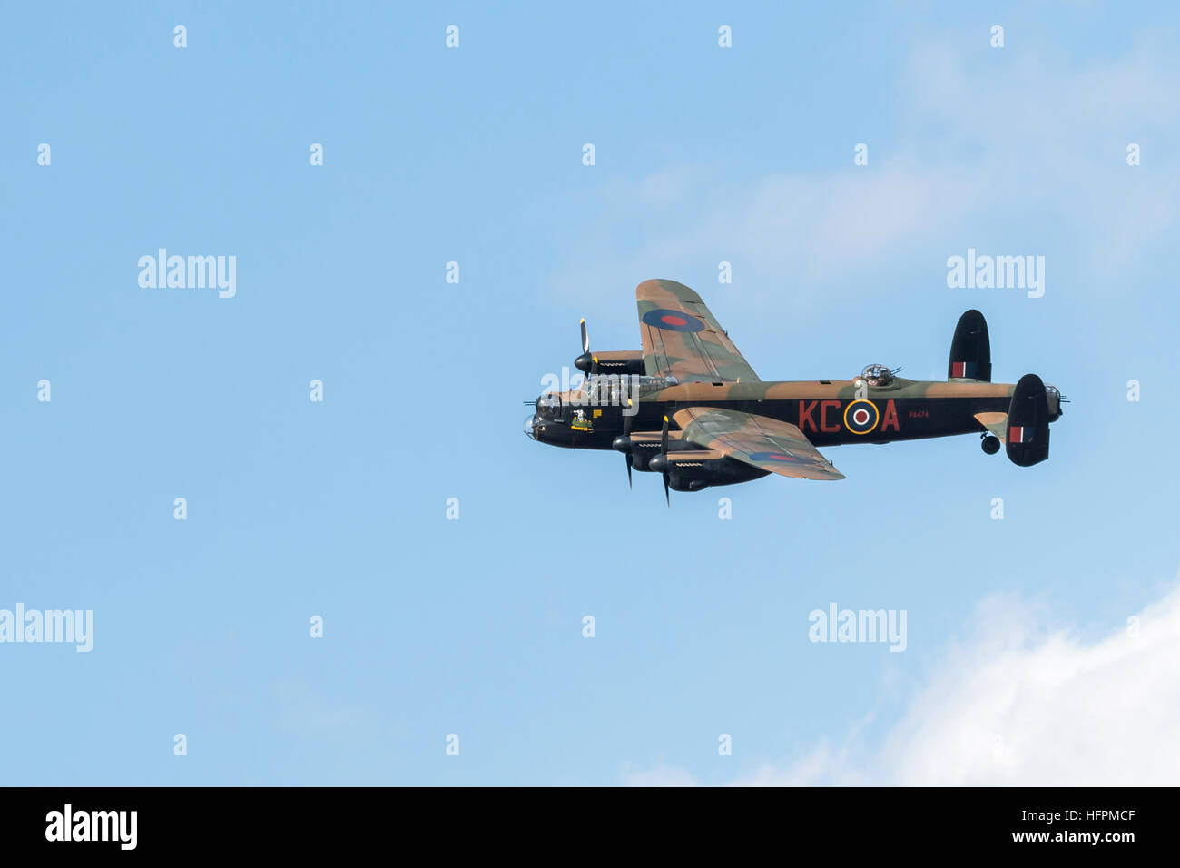 RAF Avro Lancaster B1 PA 474 Battle of Britain Memorial Flight bomber displaying at the Airshow Stock Photo