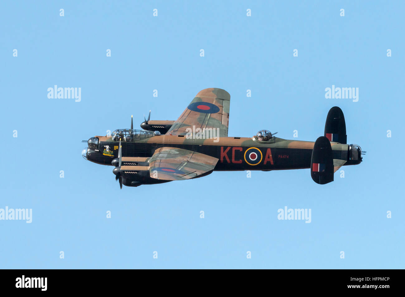 RAF Avro Lancaster B1 PA 474 Battle of Britain Memorial Flight bomber displaying at the Airshow Stock Photo