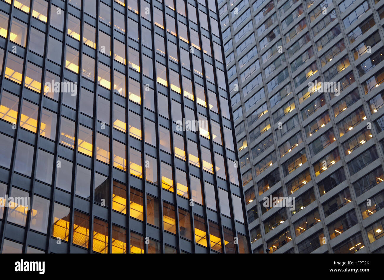 Midtown Manhattan NYC intersecting high-rise buildings architectural ...