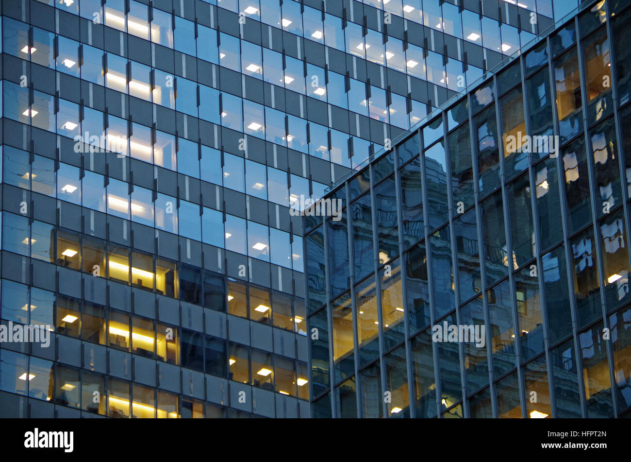 Midtown Manhattan NYC intersecting high-rise buildings architectural ...