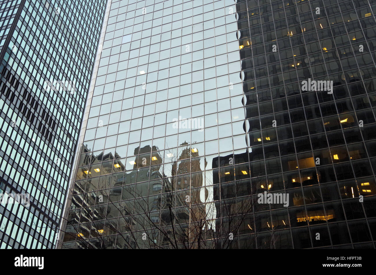Midtown Manhattan NYC intersecting high-rise buildings architectural ...