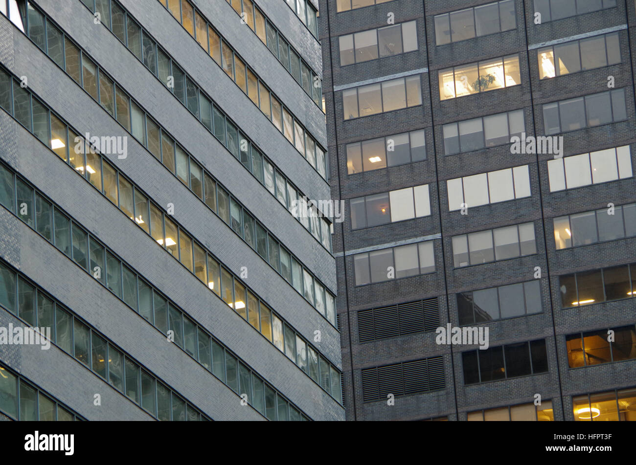 Midtown Manhattan NYC intersecting high-rise buildings architectural ...
