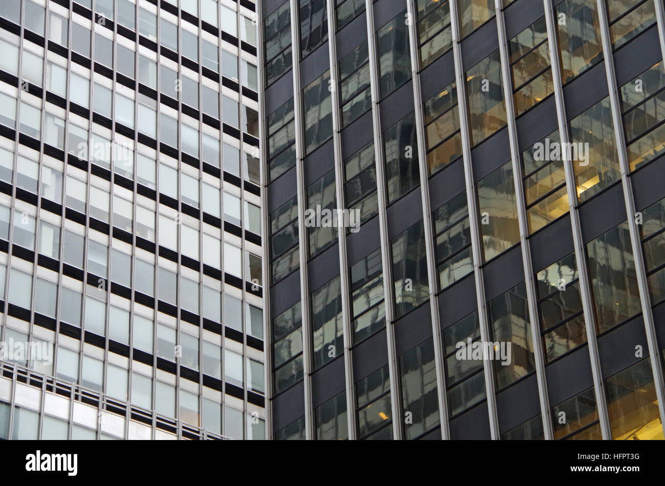 Midtown Manhattan NYC intersecting high-rise buildings architectural ...