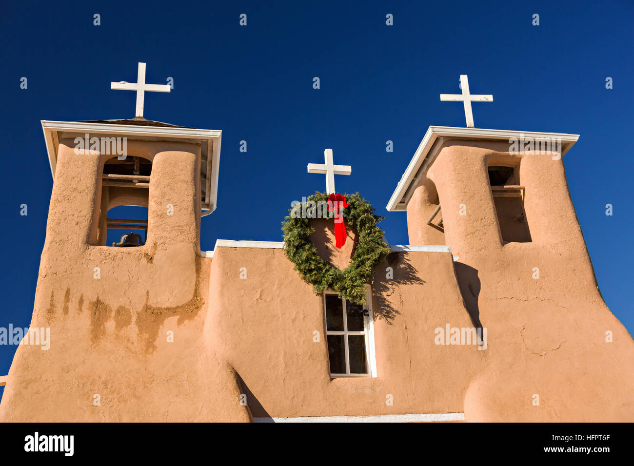 Historic San Francisco de Asis Mission Church decorated with a
