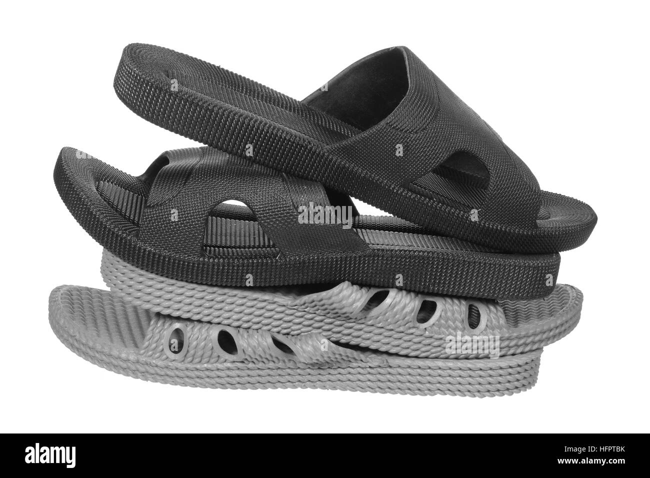 Rubber slippers Black and White Stock Photos & Images - Alamy