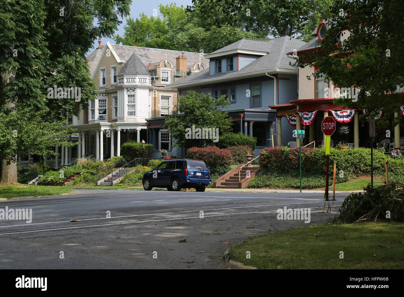 Chestnut Street homes Stock Photo Alamy