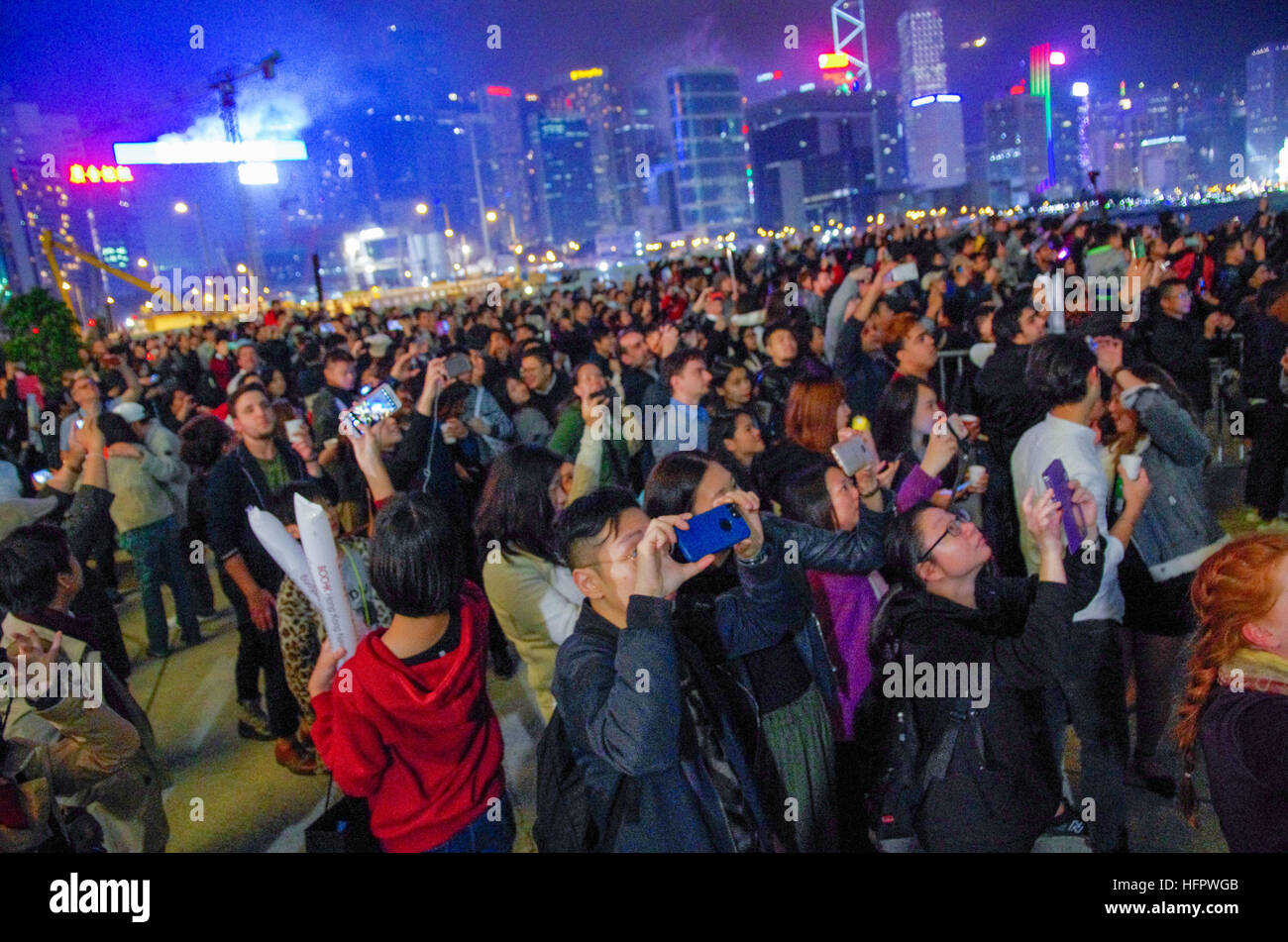 Hong Kong Hong Kong 31st Dec 2016 Hundreds Of Thousands Of People
