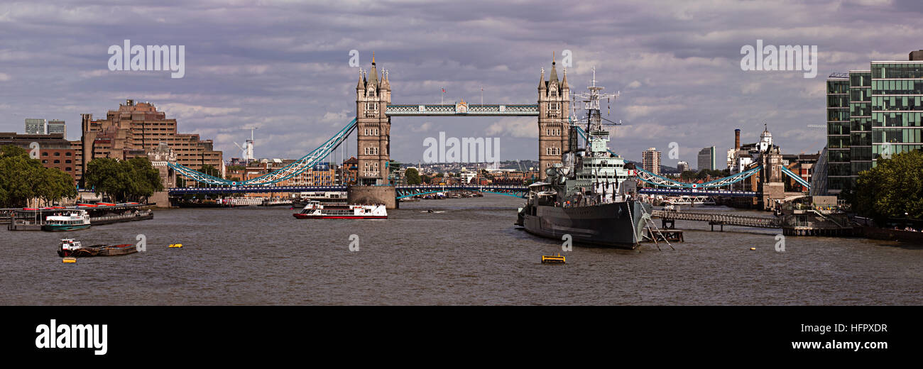 Tower Bridge - London Panoramic Stock Photo - Alamy