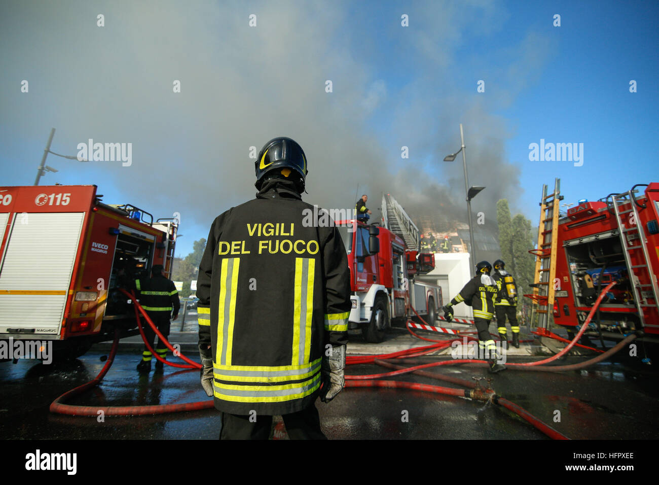 A Fire Breaks Out In The Auditorium Albergotti Pineta Sacchetti In Rome ...