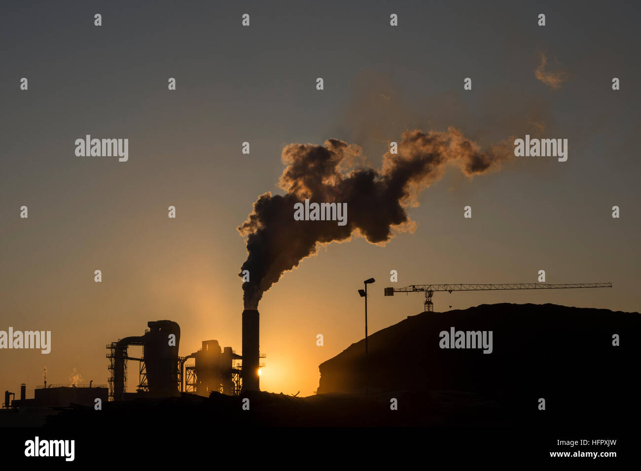 emission of fumes in the atmosphere Stock Photo