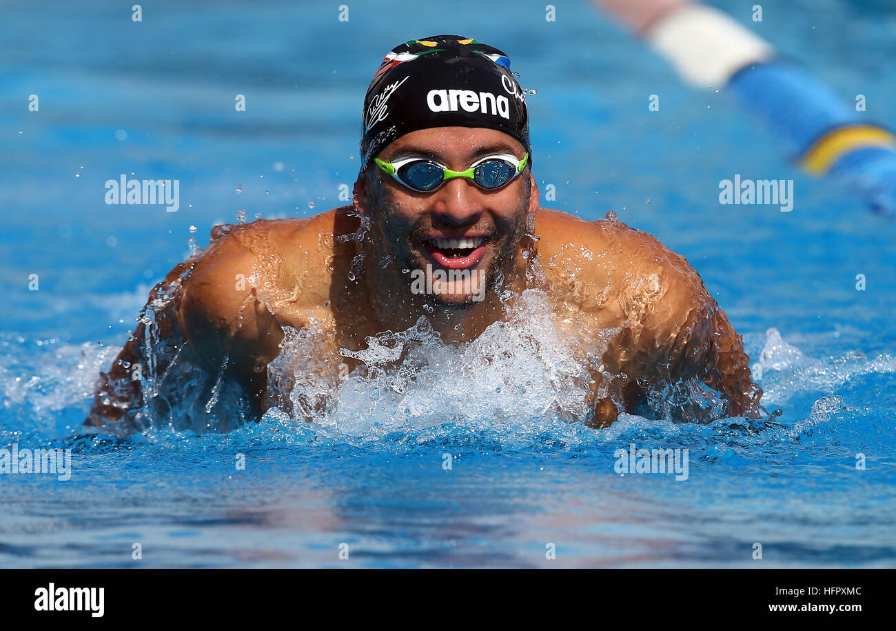 Durban South Africa - December Friday 18, Chad Le Clos  during the 2015 KZN Premier Championships. KINGS PARK POOL COMPLEX Ð MASABALALA YENGWA AVE -DU Stock Photo