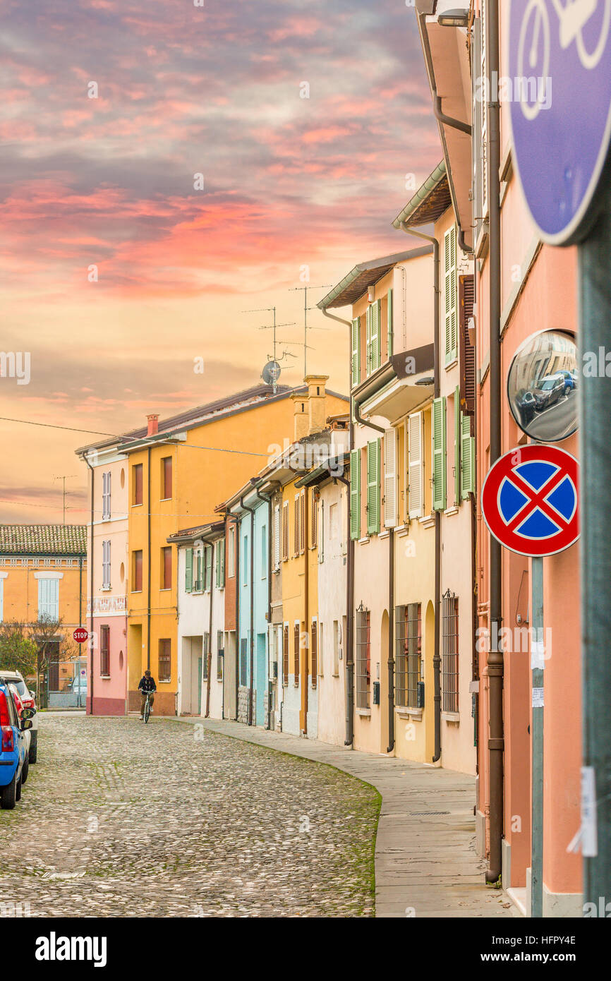 street of colorful houses in an Italian village Stock Photo - Alamy