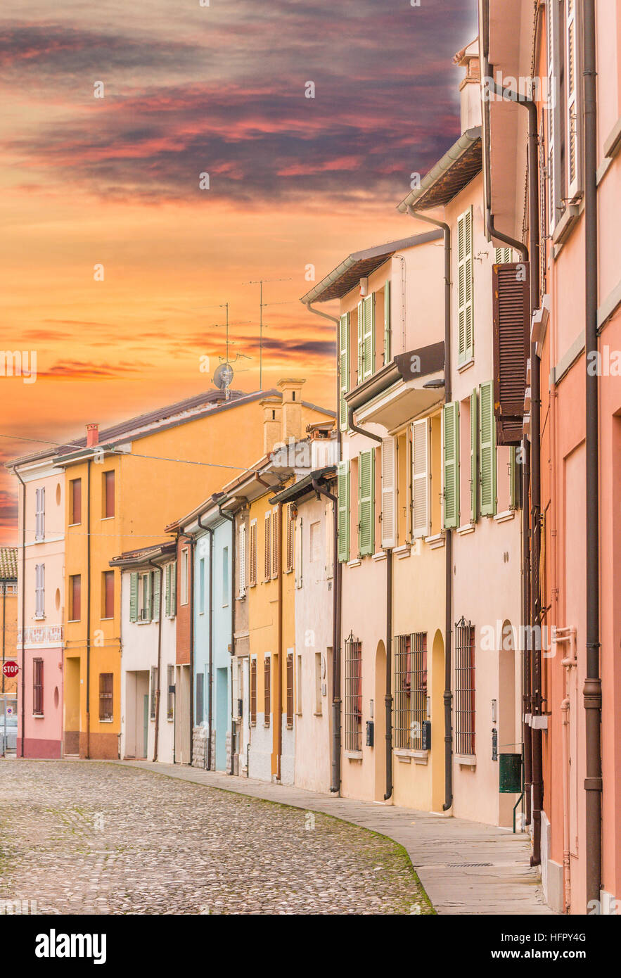 street of colorful houses in an Italian village Stock Photo - Alamy