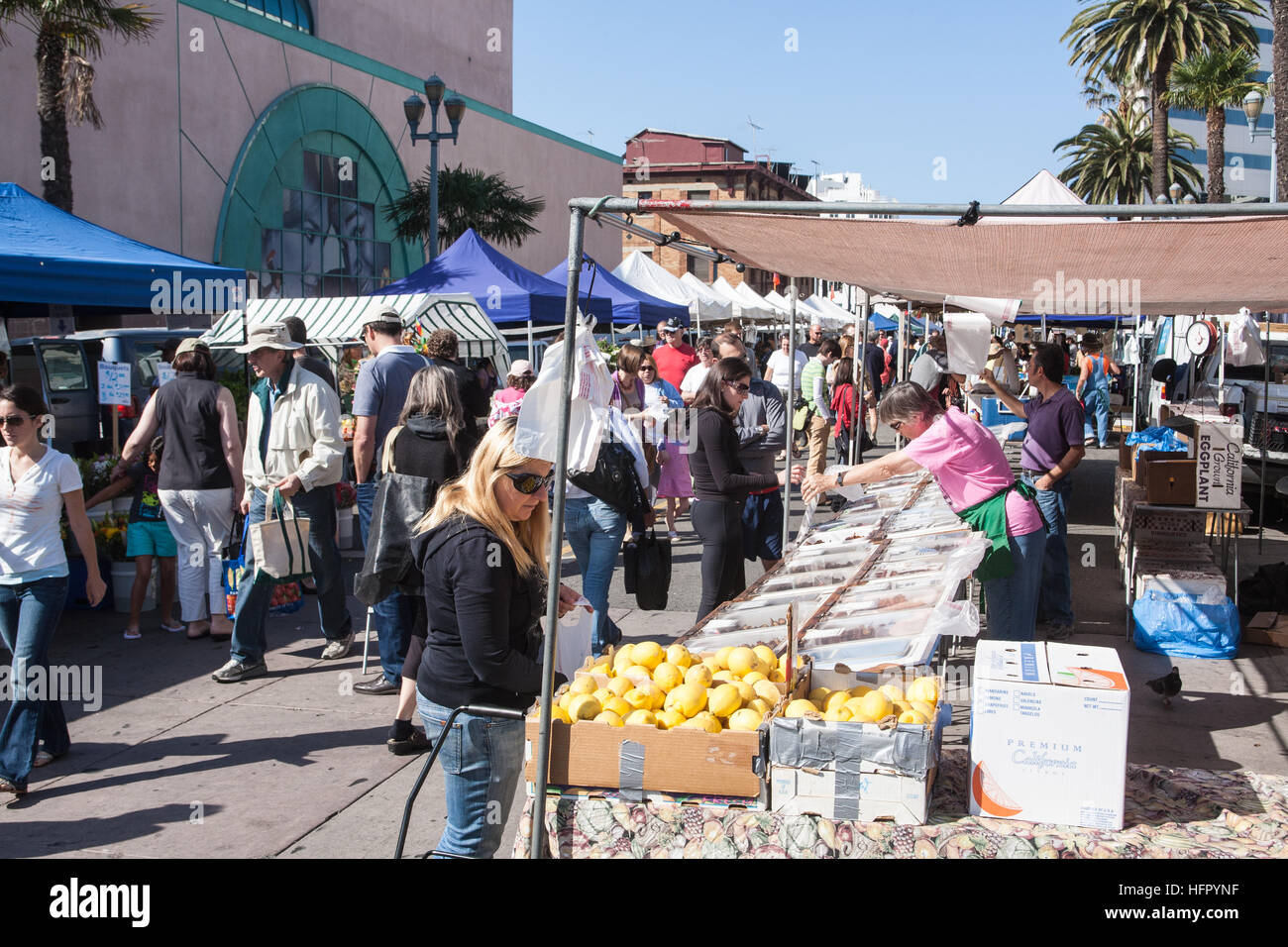 Organic Farmers Market at Santa Monica,National Highway 1,Pacific Coast Highway,PCH, California,U.S.A.,United States of America, Stock Photo