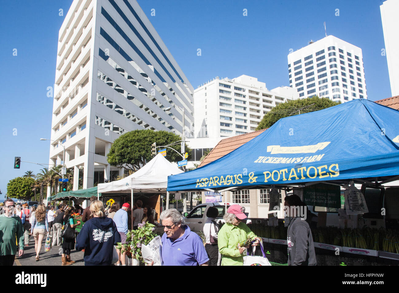 Organic Farmers Market at Santa Monica,National Highway 1,Pacific Coast Highway,PCH, California,U.S.A.,United States of America, Stock Photo
