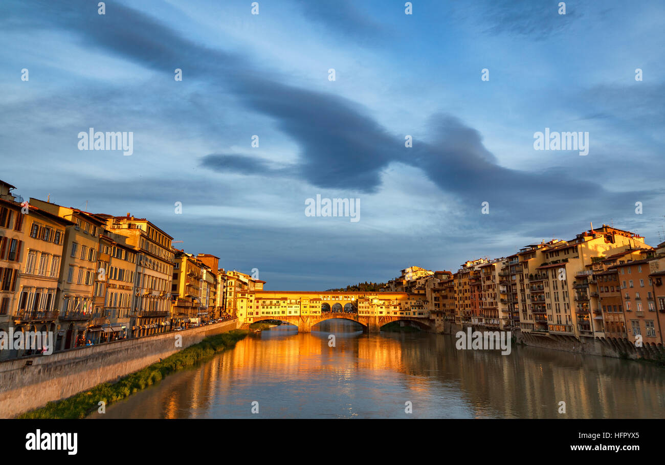 The Ponte Vecchio is a medieval stone closed-spandrel segmental arch ...