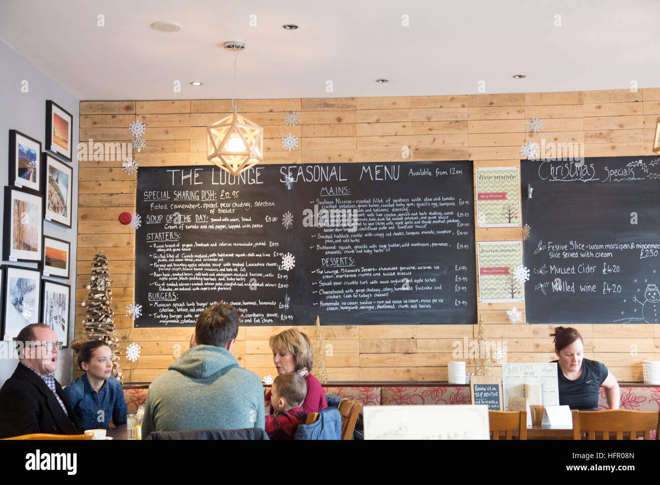 Interior of a café restaurant The Lounge, in Ramsbottom,Lancashire