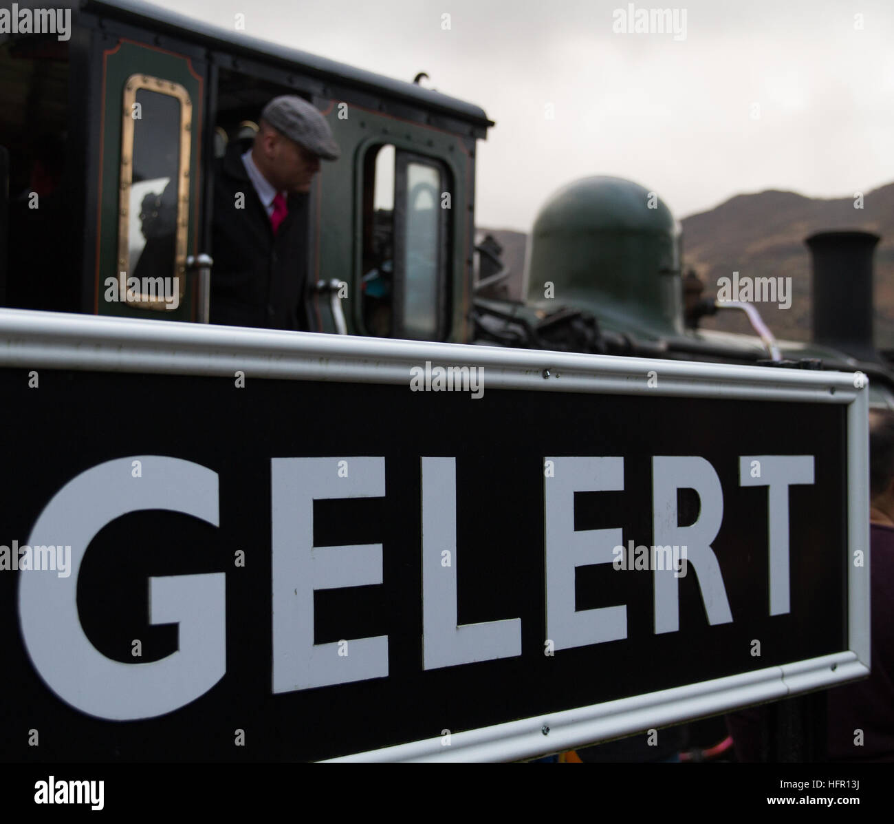 Welsh Highland Railway WHR Steam train driver / engine driver looks