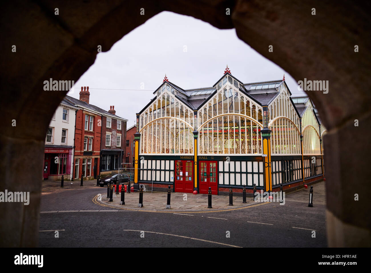 Stockport Manchester Market place Dusk dawn night evening dark night