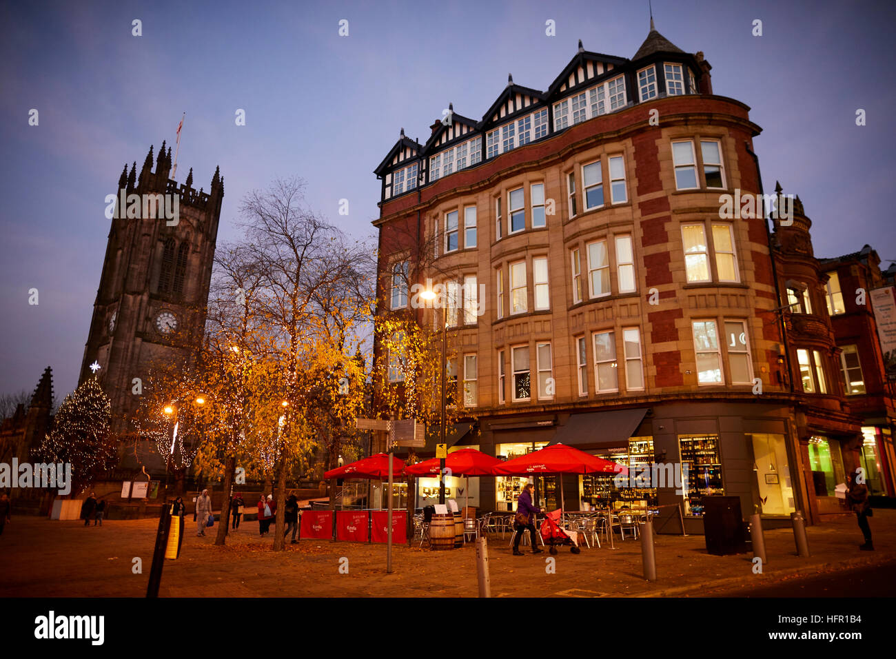 Manchester cathedral hanging ditch hangingditch wine merchants Architect  property properties building development developed structure property arch  Stock Photo - Alamy