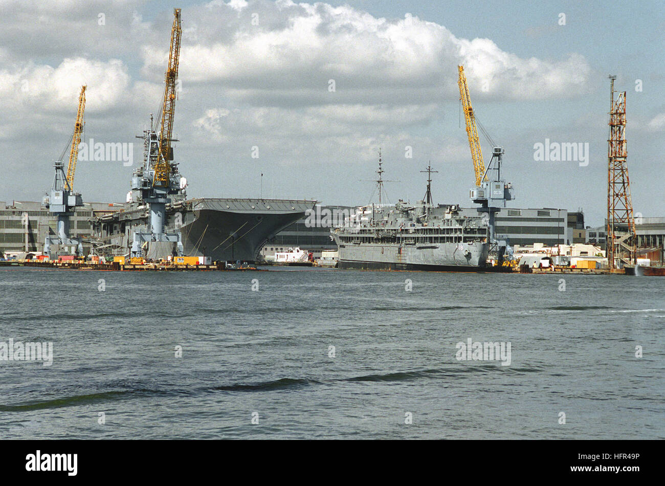 A view of a section of the Norfolk Naval Shipyard located on the ...