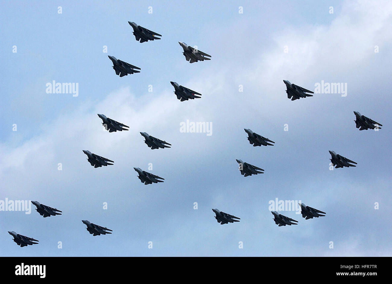 F-14 Tomcats from Fighter Squadrons VF-213 and VF-31 fly in formation ...