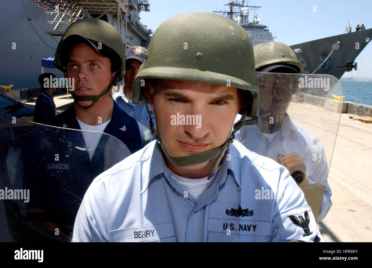 Sailors aboard USS Boxer (LHD 4) participate in anti-terrorism force ...