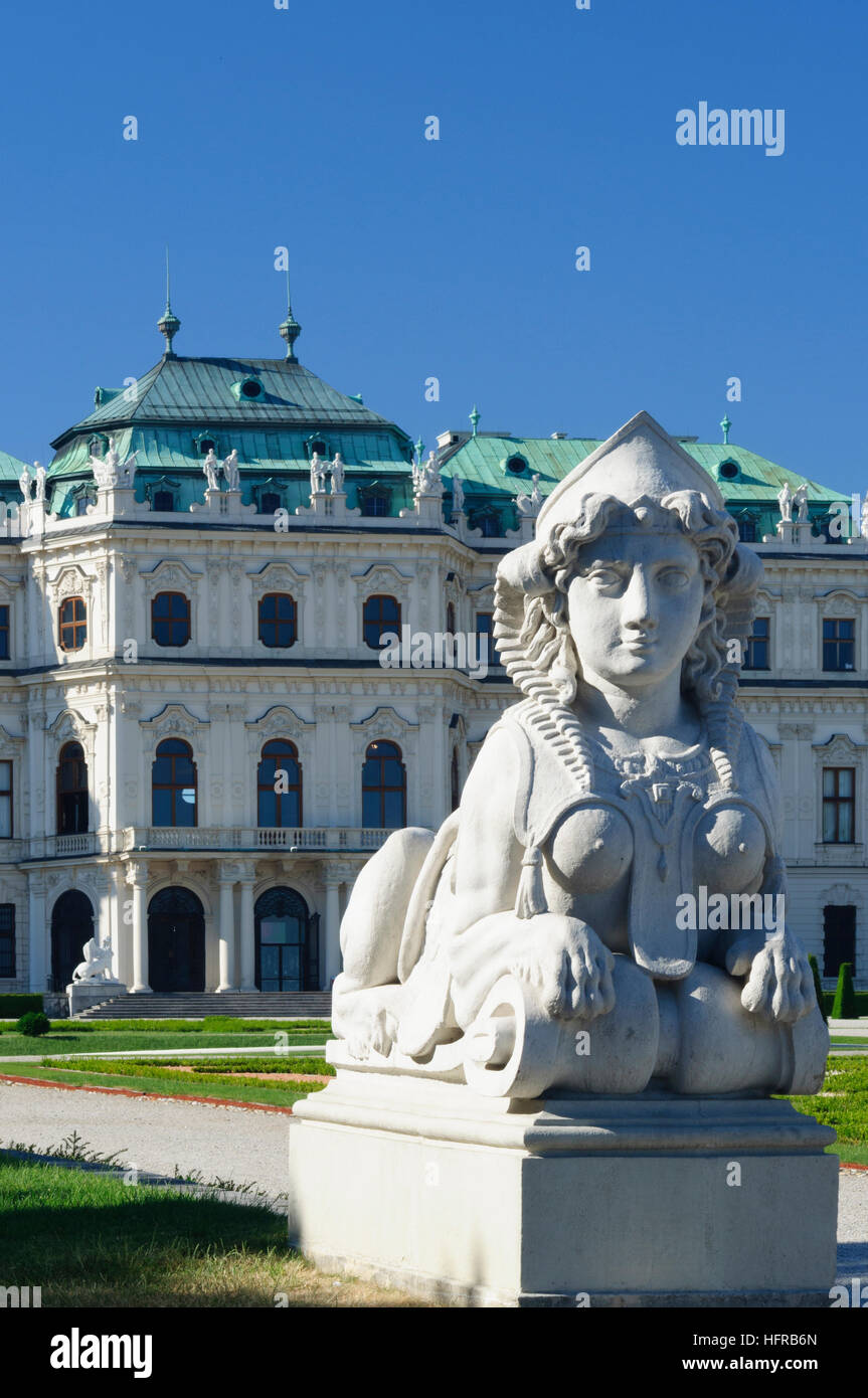 Wien, Vienna: Sphinx before Upper Belvedere, Wien, Austria Stock Photo