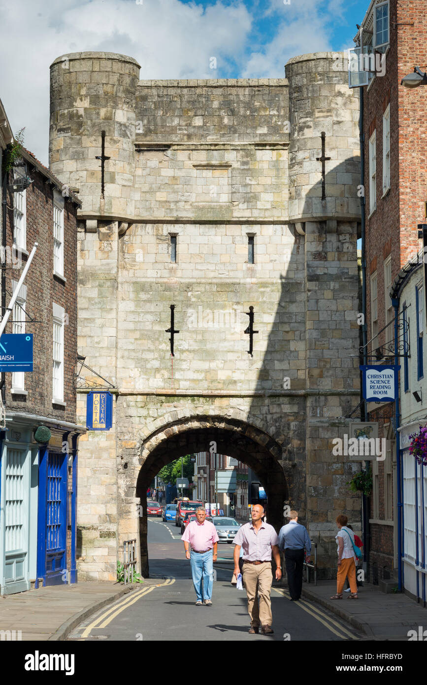 Roman gate in historic York. England. UK. Stock Photo