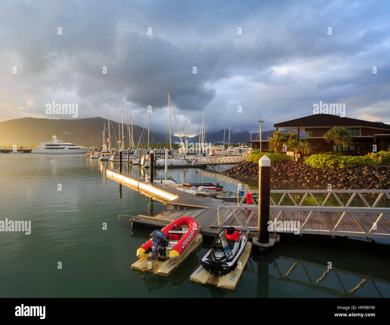 Cairns Marlin Marina at sunrise. Cairns, Queensland Stock Photo - Alamy