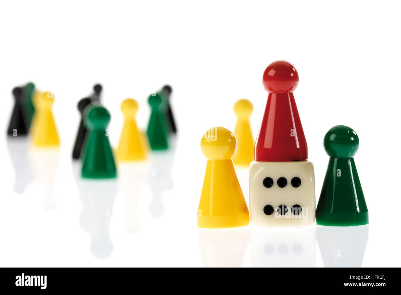 Game pieces and die Stock Photo Alamy