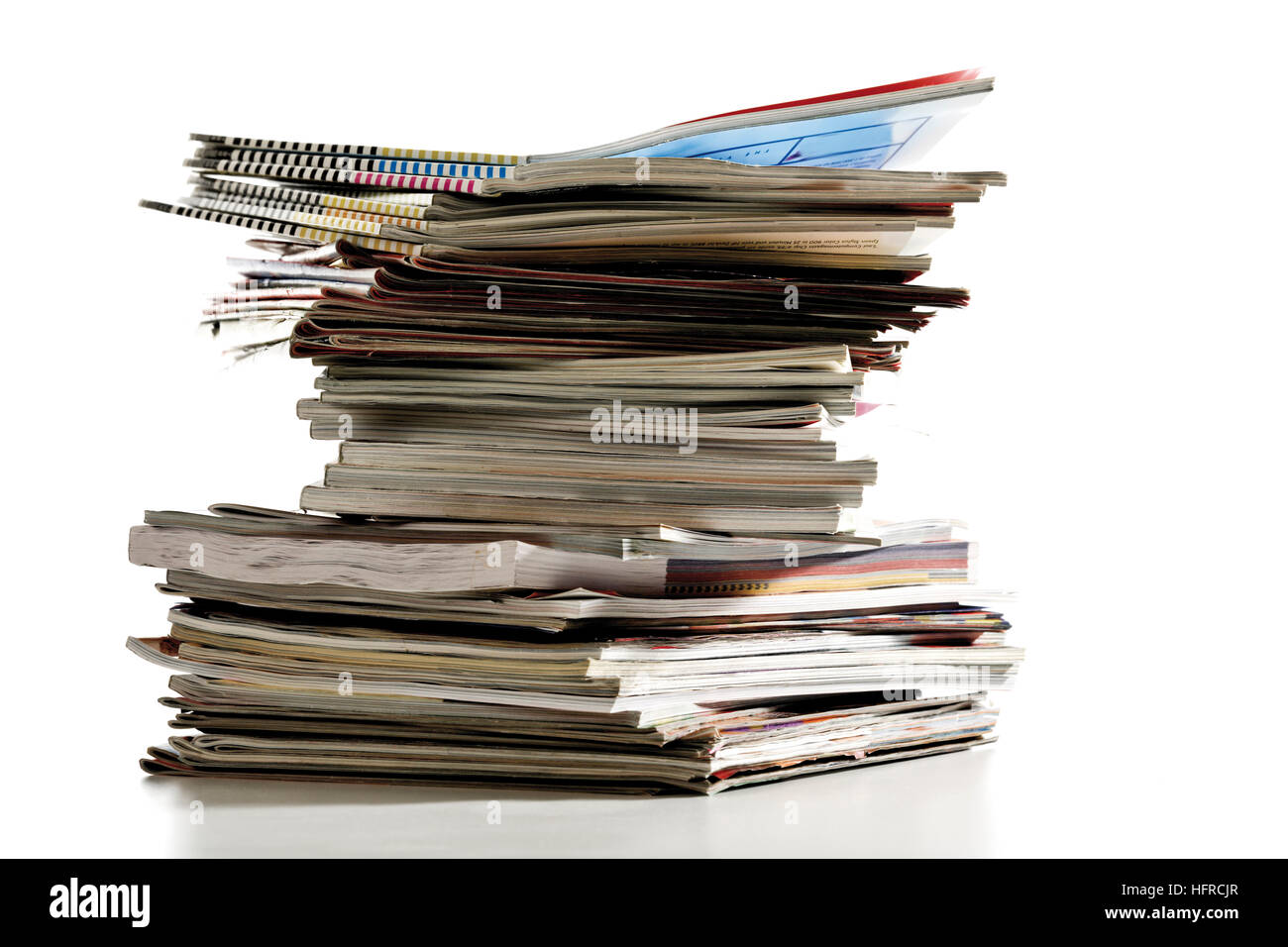 Stack of magazines Stock Photo