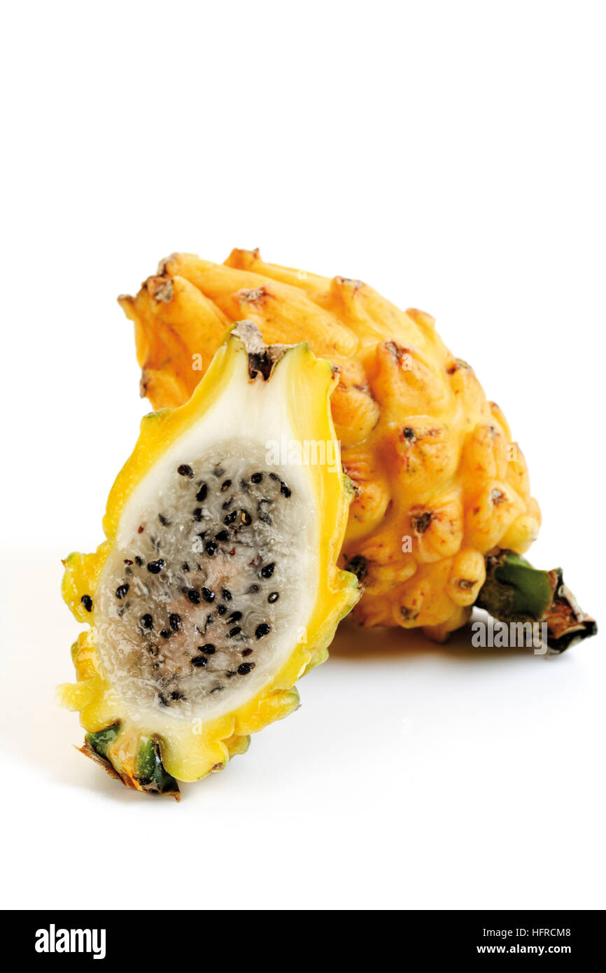 Yellow pitaya (Hylocereus) Stock Photo