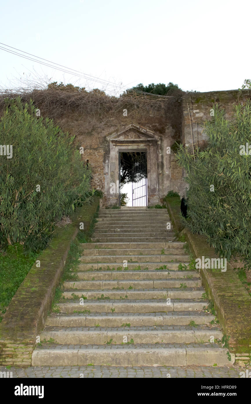 Giardino degli Aranci in Rome: Flight of steps. Stock Photo