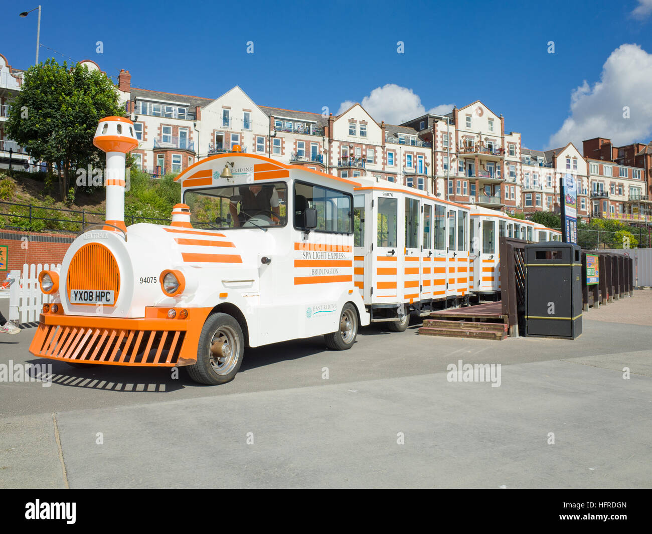 Land Train Bridlington East Yorkshire Coast UK South Beach Stock Photo