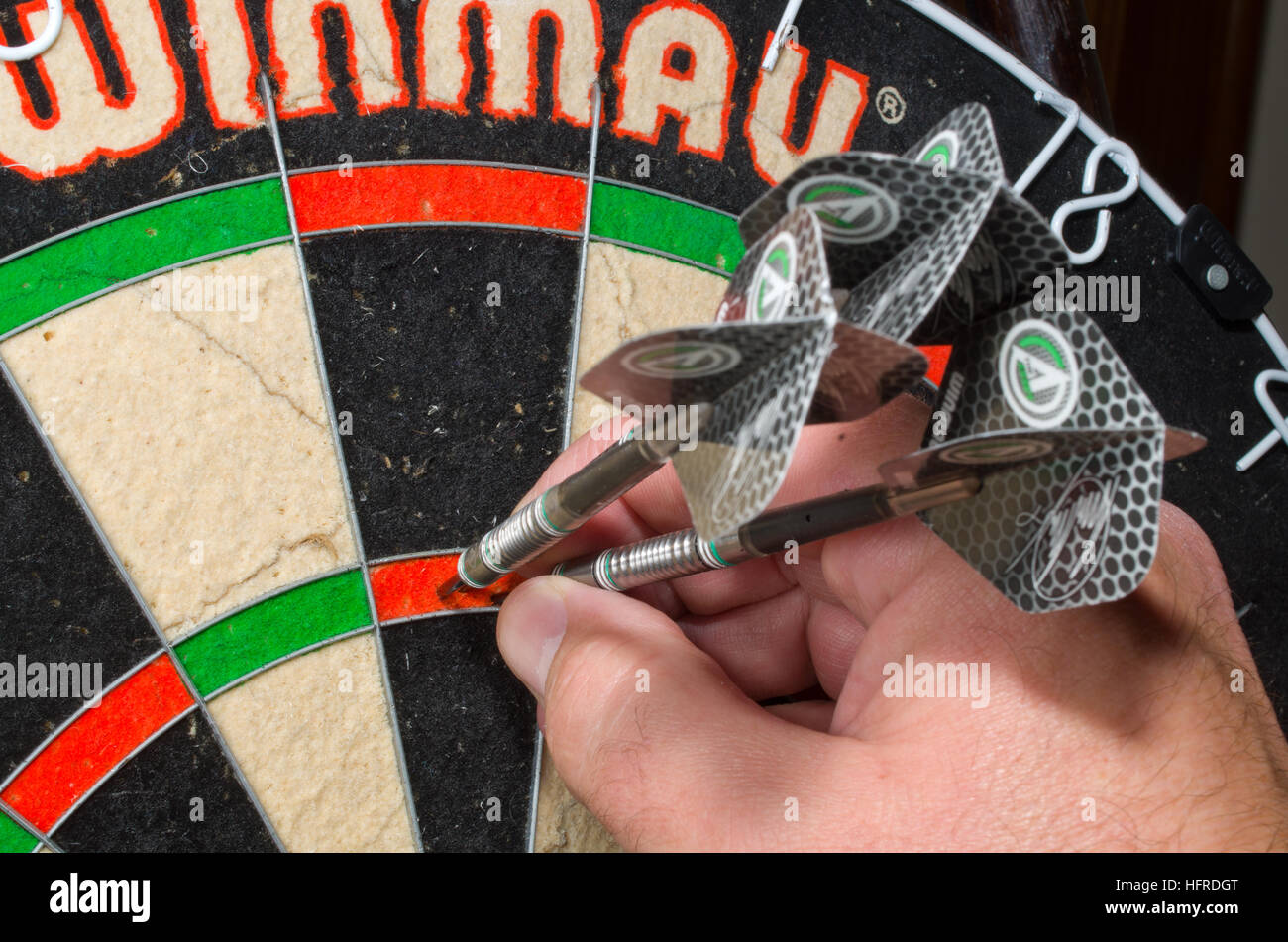 180 3 treble 20 twenty highest high score in darts a popular and  traditional pub game Stock Photo - Alamy