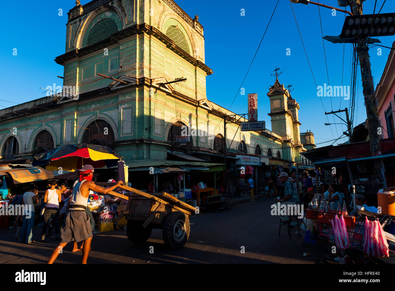 Granada, Nicaragua - April 2, 2014: People in a market in the city of Granada in Nicaragua, Central America Stock Photo
