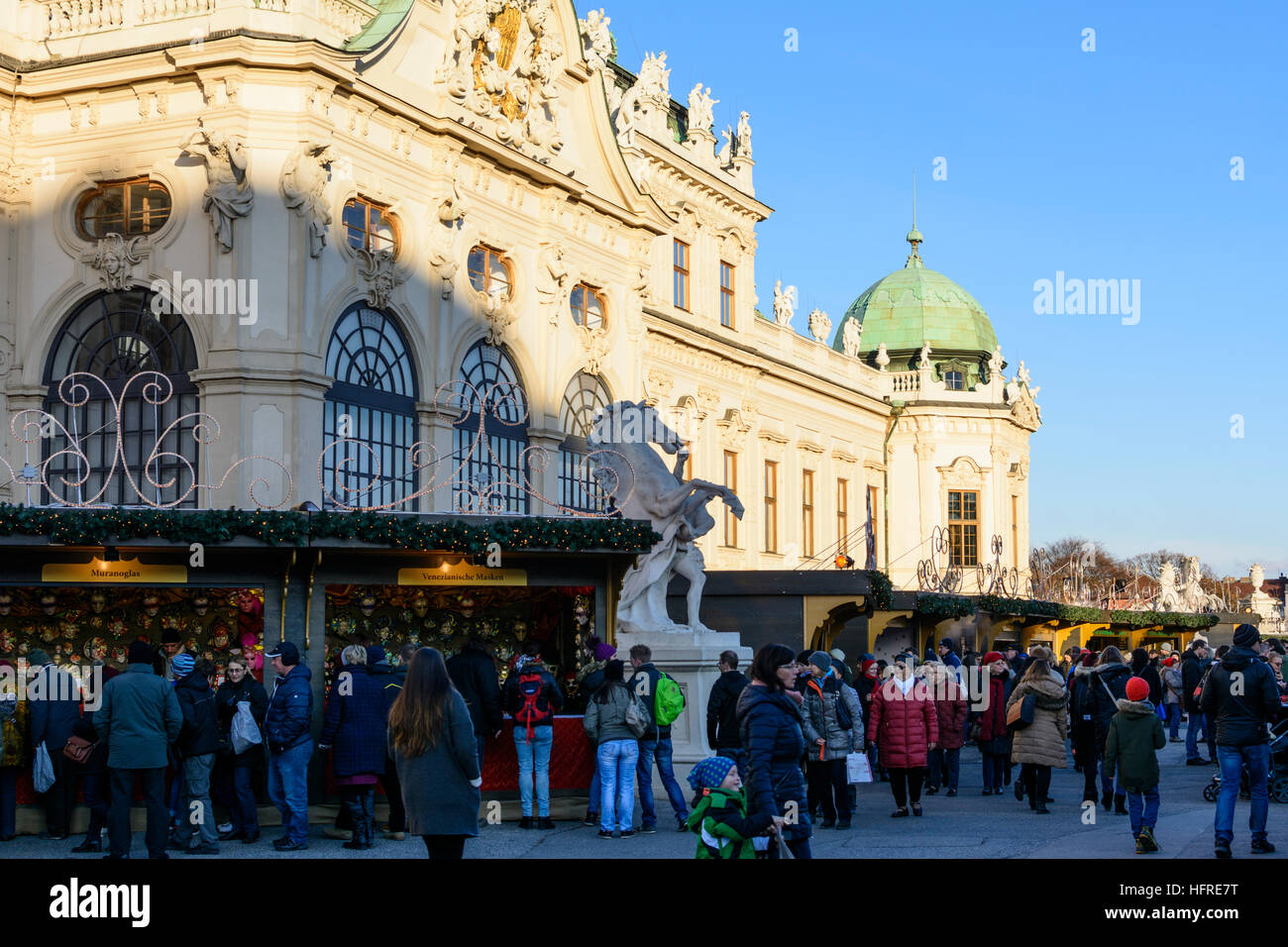 Wien, Vienna: Christmas Market at Belvedere palace, Wien, Austria Stock Photo