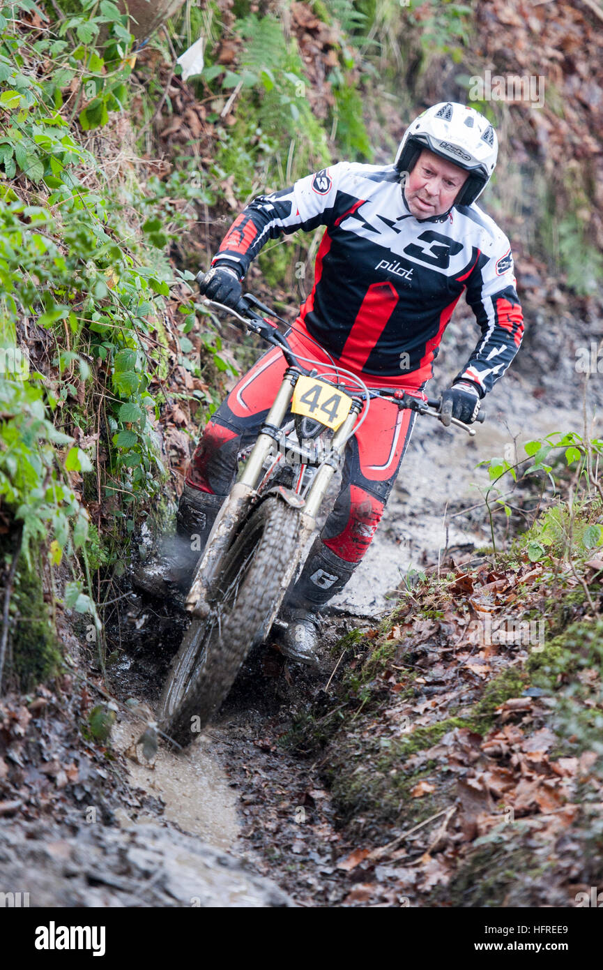 Trial riders compete in a trial at Eadons Fields, Dronfield in ...