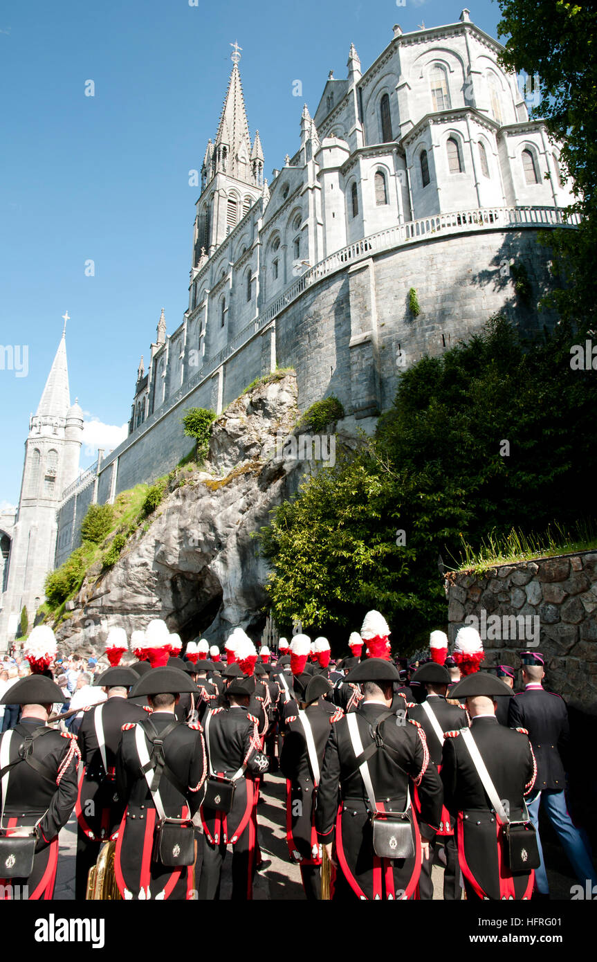Our Lady of Lourdes Sanctuary Basilica - France Stock Photo