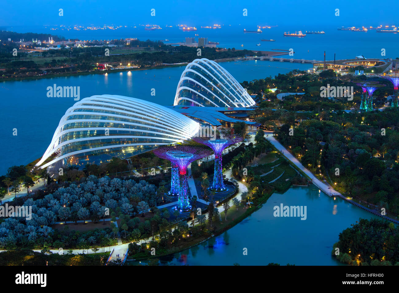 Gardens by the bay night hi-res stock photography and images - Alamy